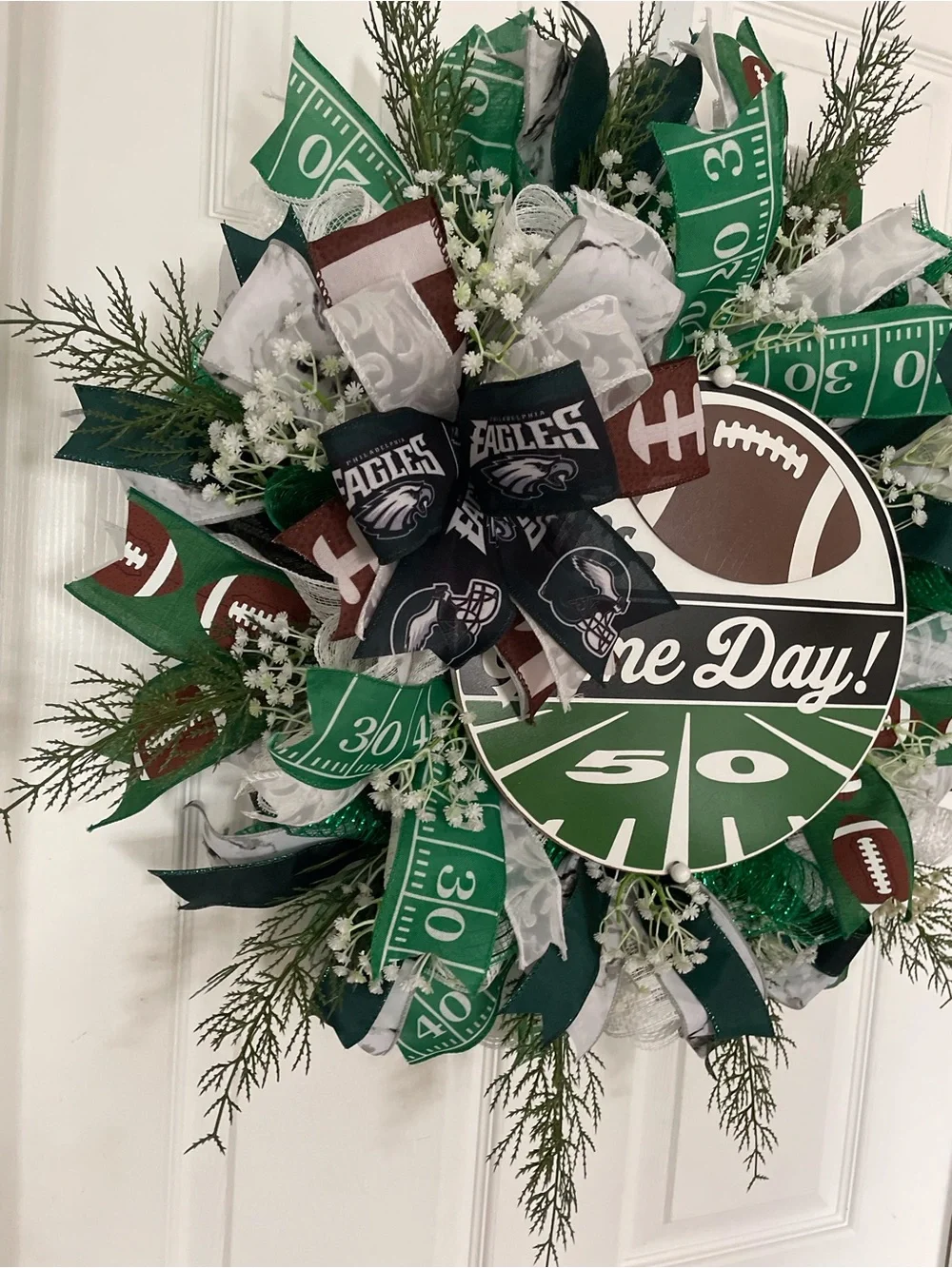 Eagles Green Football Game Day Wreath